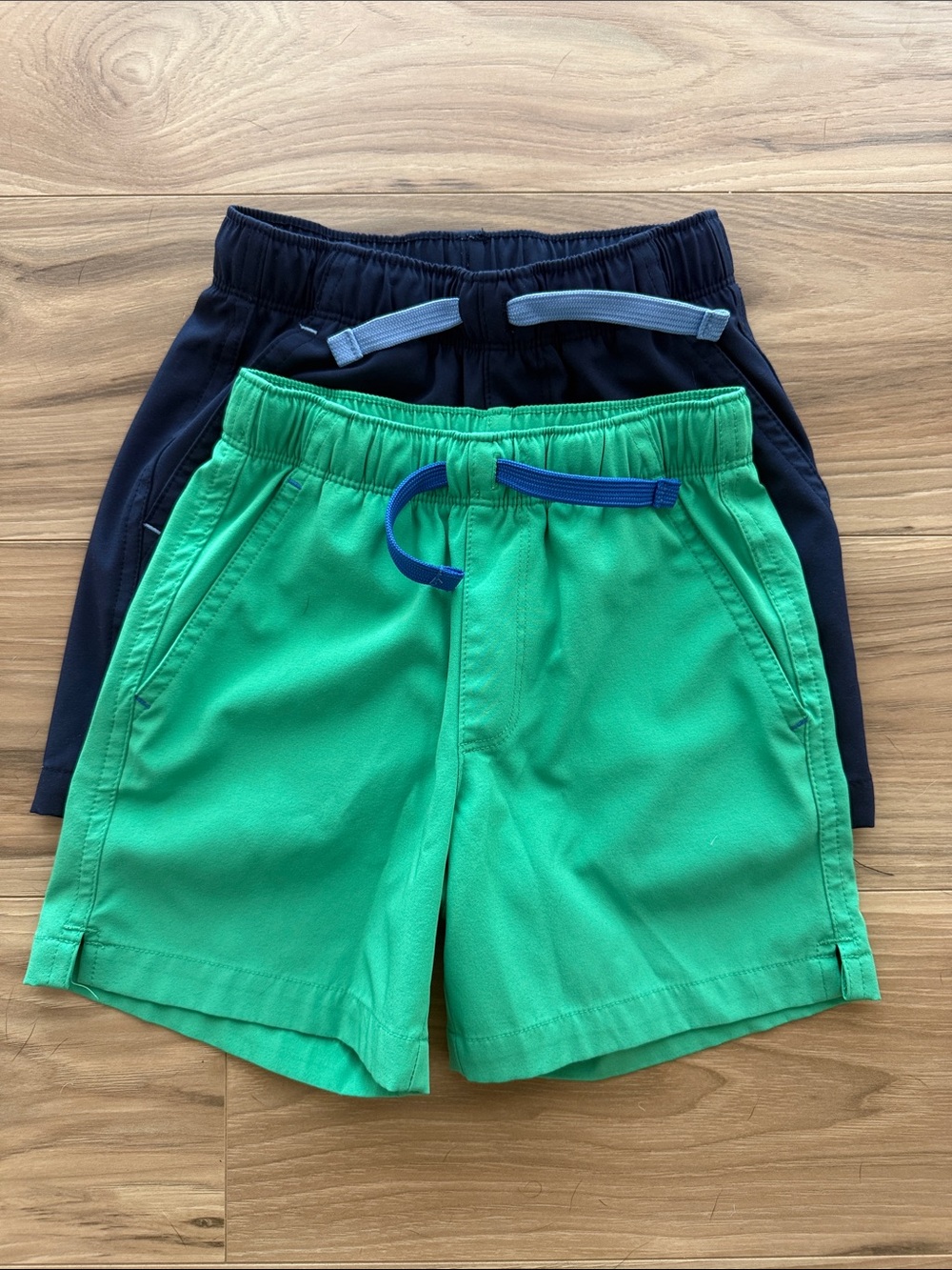 Primary Kids Shorts Size 4 – Navy & Green Pull-On Shorts 2 Pack